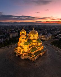 Sofia Cathedral at sunset, Bulgaria by Ewold Kooistra
