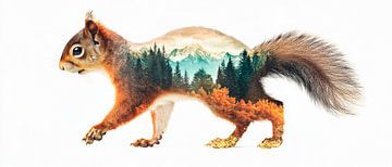 Fantasie bos eekhoorn van Poster Art Shop