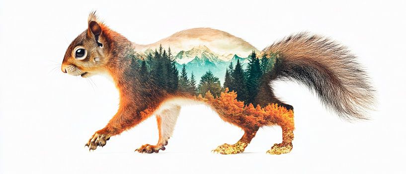 Forêt imaginaire écureuil par Poster Art Shop