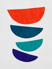 Abstracte, organische, geometrische, moderne en kleurrijke kunst van Online Arts