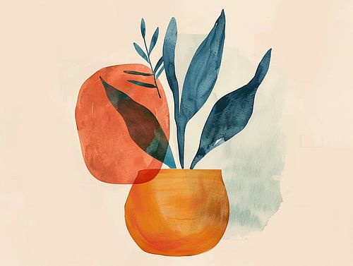 Peinture minimaliste végétale