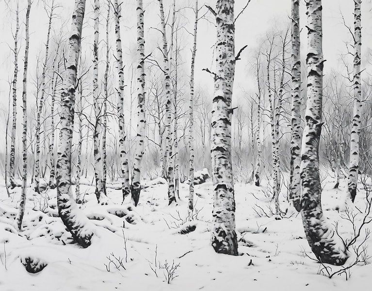 Birkenwald im Winter von fernlichtsicht