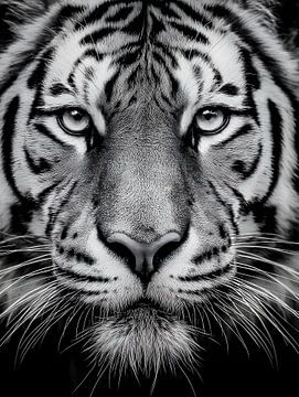 Tiger - Powerful look in black and white