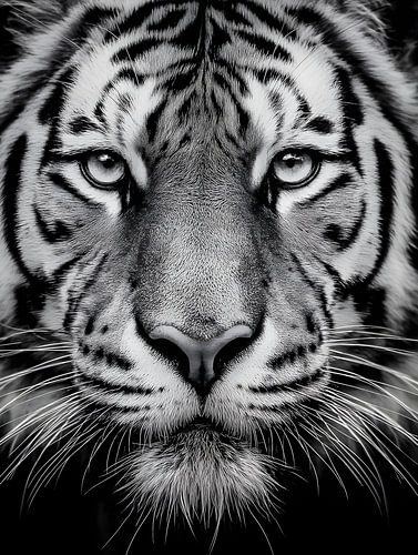 Tiger - Powerful look in black and white