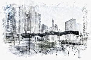 City Art CHICAGO Downtown View von Melanie Viola