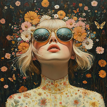 Flowers Woman | Blonde Woman Sunglasses Flowers