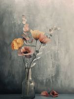 Still life with flowers in Japandi style