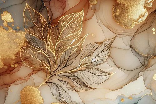 Abstrakt in Rosa und Gold. (1)