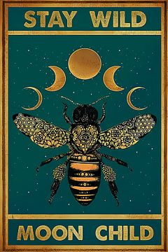 Vintage Bee Stay Wild Moon Child