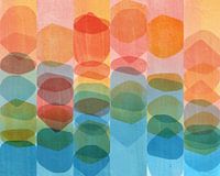 Zonsondergang in Fremantle - collage in geel, oranje, blauw