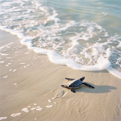 Small turtle on the beach