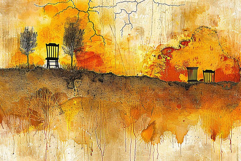 Impressionistisch Landschap met Stoelen van Art & Soul Creations