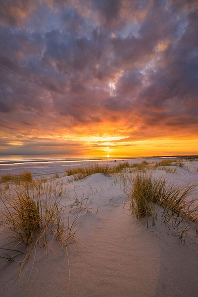 A beautiful sunset on the beach near Westerschouwen on Schouwen Duivenland in Zeeland. The last warm by Bas Meelker