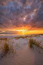 A beautiful sunset on the beach near Westerschouwen on Schouwen Duivenland in Zeeland. The last warm by Bas Meelker thumbnail