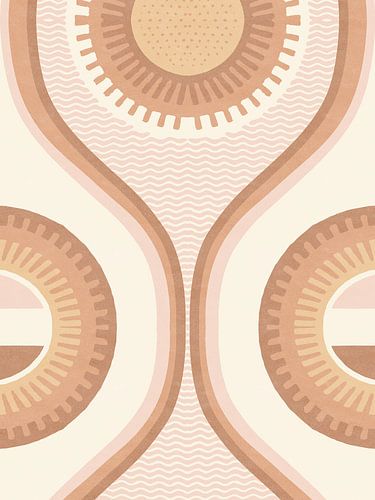 Goovy Retro Sonnenuntergang fließende Linien