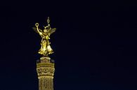 Het beeld op de Berlijnse Siegessäule bij nacht van Frank Herrmann thumbnail