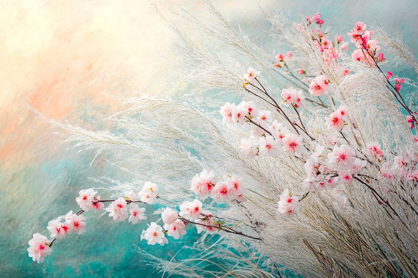 Zarte Blumen und Gräser Kunst von Art & Soul Creations