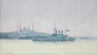 Das Schlachtschiff Averof in Konstantinopel, Emilios Prossalentis von Atelier Liesjes Miniaturansicht