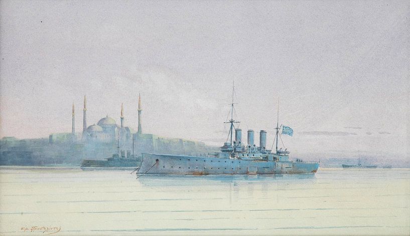 Das Schlachtschiff Averof in Konstantinopel, Emilios Prossalentis von Atelier Liesjes