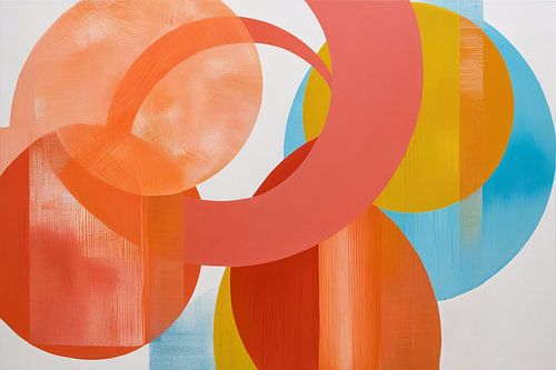 Overlappende cirkels in felle kleuren