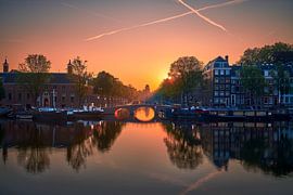 View of the Dirk van Nimwegen Bridge & Hermitage Museum in Amste by Amsterdam.Photos