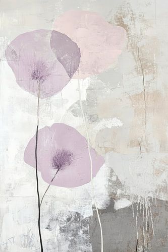 Zachte bloemen in pastelkleuren - Abstract