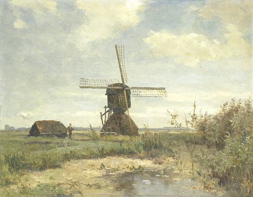 'Zonnige dag': een molen aan een wetering, Paul Joseph Constantin Gabriël