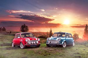 Classic Mini Cooper S at sunrise