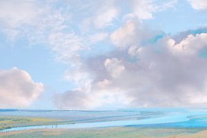 Polderlandschap met wolken