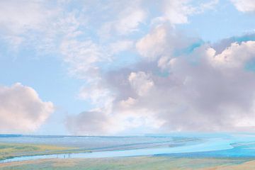 Polderlandschap met wolken van Diana Mets