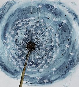 Aquarel vergankelijkheid grijsblauw