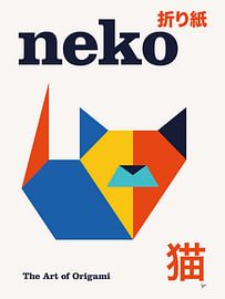 Nr. 10 Neko Origami Geometrisches Poster von Chungkong Art