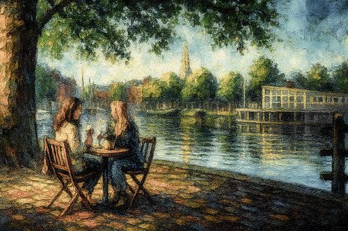 Terrace moment on Keldersingel near the lock