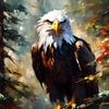 Wildtiere - Abstrakter Surrealismus - Weißkopfseeadler 3 von Johannas Art Creations