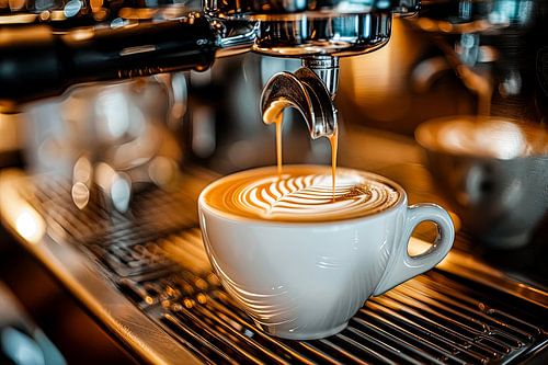 kop koffie of Cappuccino drinken