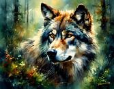 Wildlife in Watercolor - Wolf 8 by Johannas Art Creations thumbnail