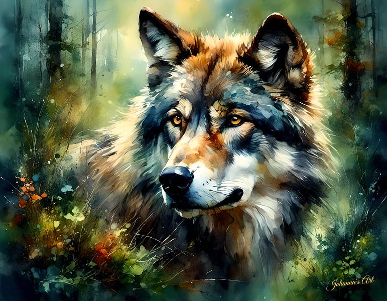 Wildlife in Watercolor - Wolf 8 by Johannas Art Creations