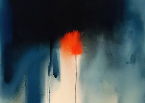 Modernes Abstraktes in Blau und Orange