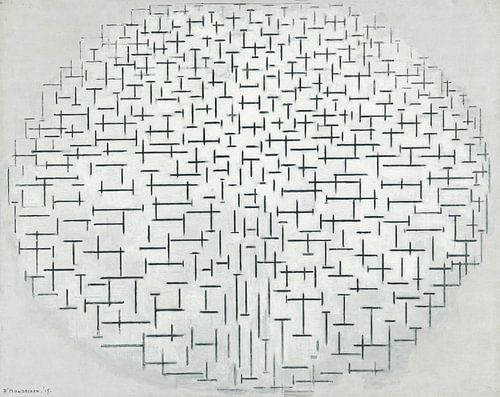 Compositie 10 in zwart-wit, Piet Mondriaan