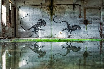 Aliens - Graffiti in einem verlassenen Ort in Deutschland von Gentleman of Decay