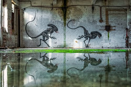 Aliens - Graffiti op een verlaten plek in Duitsland