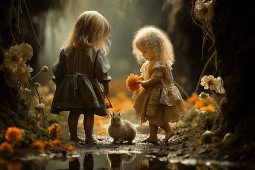 Flower girls and bunny dance