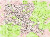 Kaart van Menden (Sauerland) in de stijl 'Soothing Spring' van Maporia thumbnail