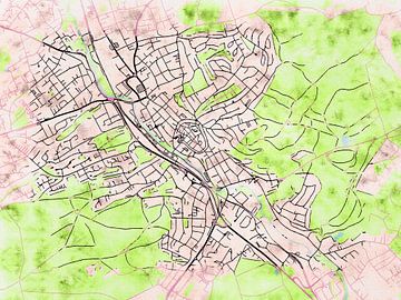 Kaart van Menden (Sauerland) in de stijl 'Soothing Spring' van Maporia
