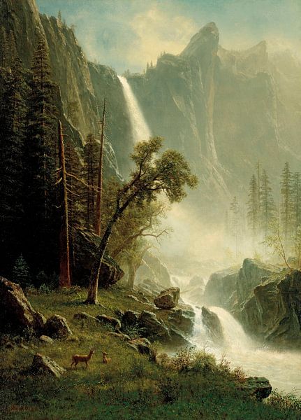 Brautschleierfall, Yosemite, Albert Bierstadt von Meesterlijcke Meesters