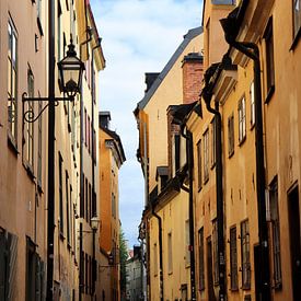 Zonsondergang in Gamla Stan, Stockholm van Julia Wezenaar