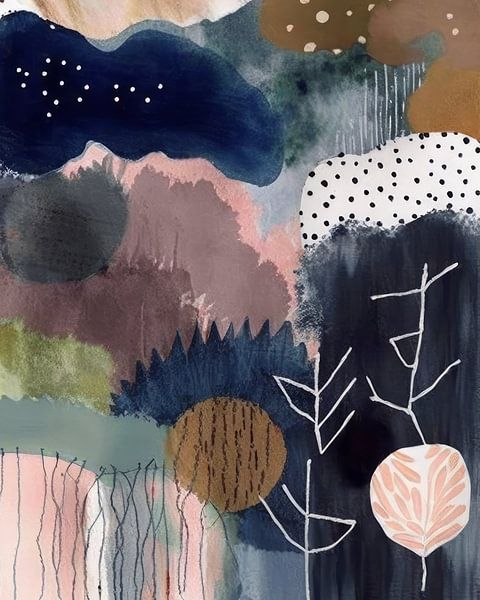 Modern abstract in earth tones and pastel by Studio Allee
