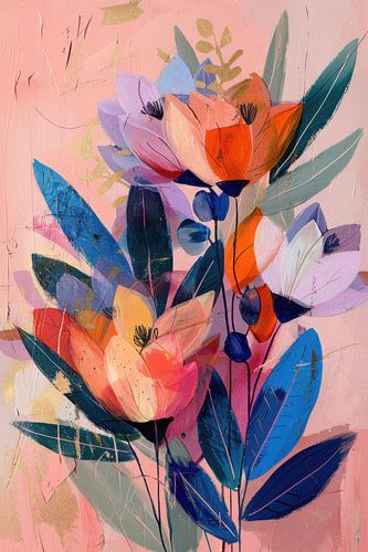 Blossom Reverie – Expressive Abstract Floral Art