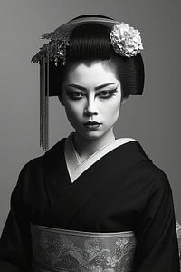 Geisha in Schwarz - weiß