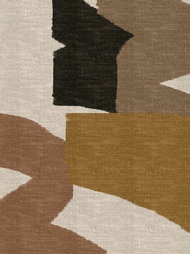 Bruin, zwart, beige. Minimalistisch abstract in retrostijl